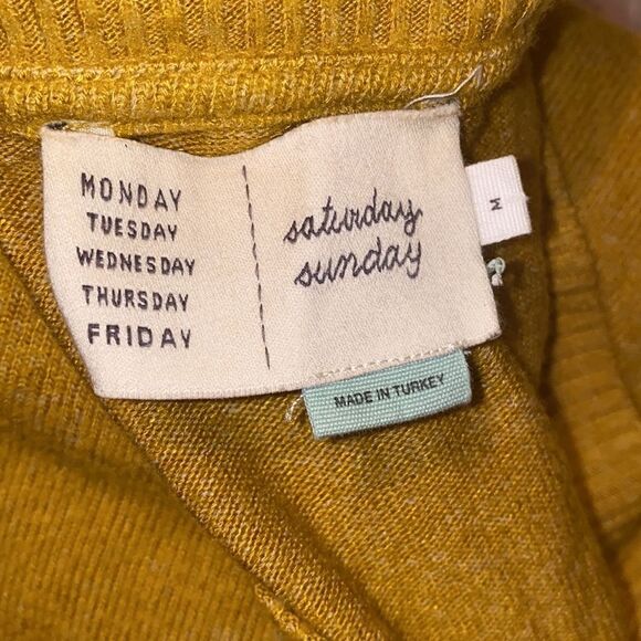 ✨ Anthro Saturday Sunday Mustard Vneck Sweater✨ - Picture 4 of 4